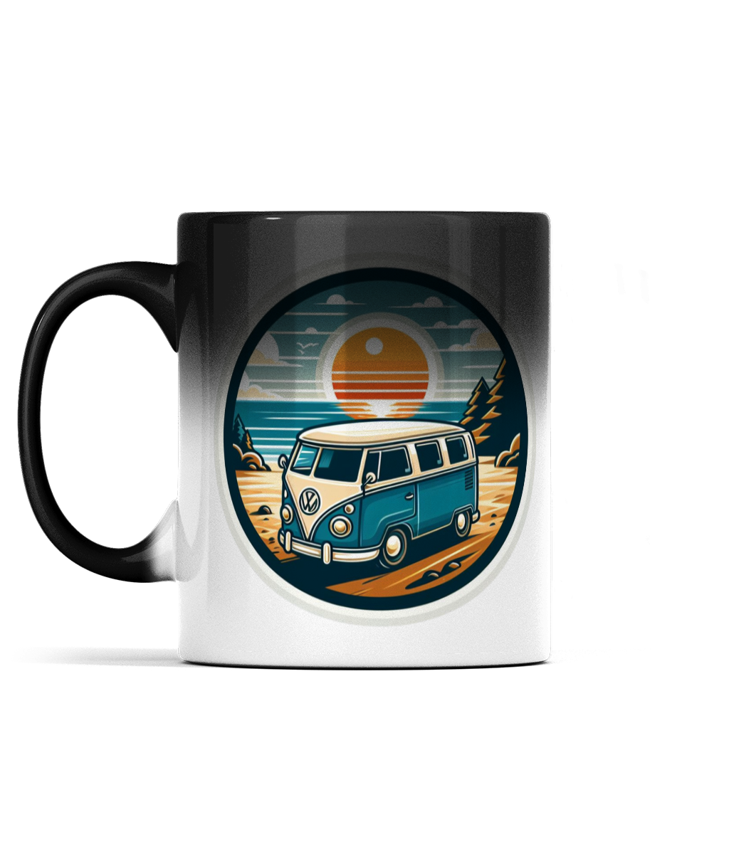 Beach 11oz Black Colour Changing Mug